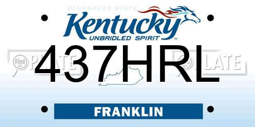 437HRL Kentucky License Plate