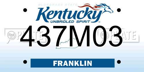 437M03 Kentucky License Plate