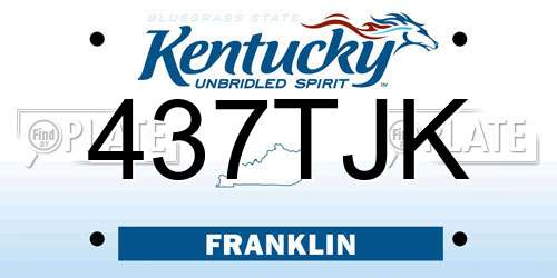 437TJK Kentucky License Plate