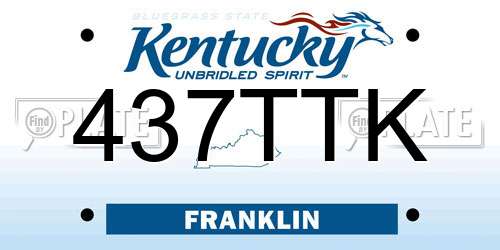 437TTK Kentucky License Plate