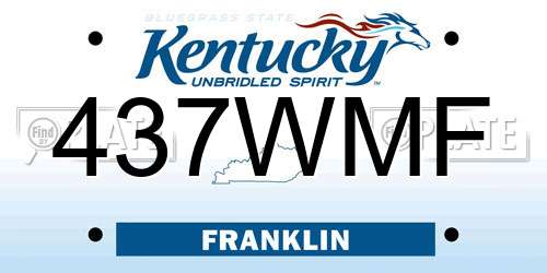 437WMF Kentucky License Plate