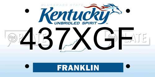 437XGF Kentucky License Plate