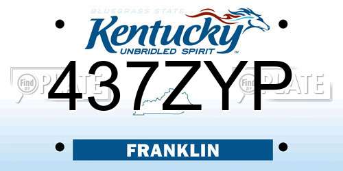 437ZYP Kentucky License Plate