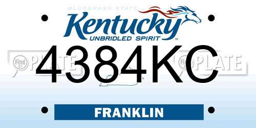 4384KC Kentucky License Plate