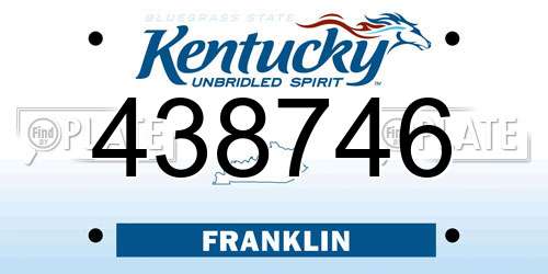 438746 Kentucky License Plate
