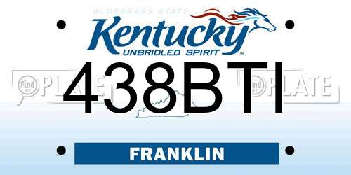 438BTI Kentucky License Plate