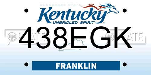 438EGK Kentucky License Plate