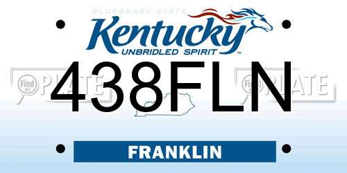 438FLN Kentucky License Plate