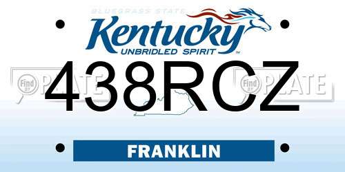 438RCZ Kentucky License Plate