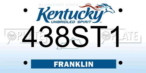 438ST1 Kentucky License Plate