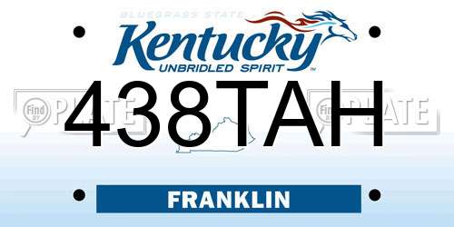 438TAH Kentucky License Plate