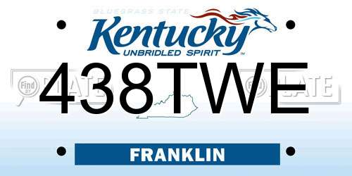 438TWE Kentucky License Plate