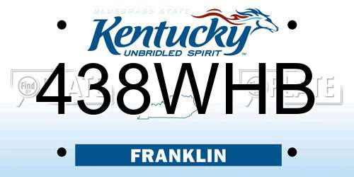 438WHB Kentucky License Plate