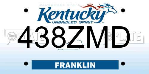 438ZMD Kentucky License Plate