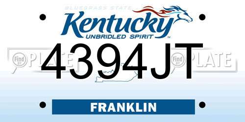4394JT Kentucky License Plate