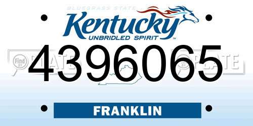 4396065 Kentucky License Plate
