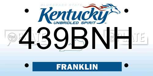 439BNH Kentucky License Plate