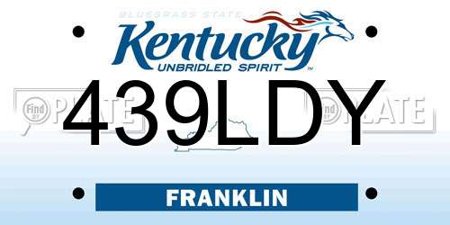 439LDY Kentucky License Plate