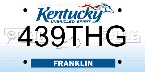 439THG Kentucky License Plate