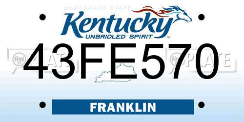 43FE570 Kentucky License Plate