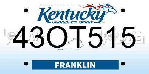 43OT515 Kentucky License Plate