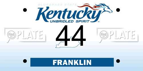 44 Kentucky License Plate