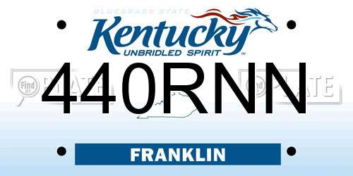 440RNN Kentucky License Plate
