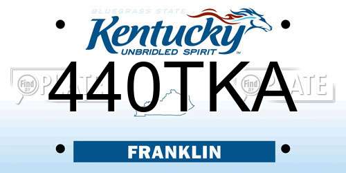 440TKA Kentucky License Plate