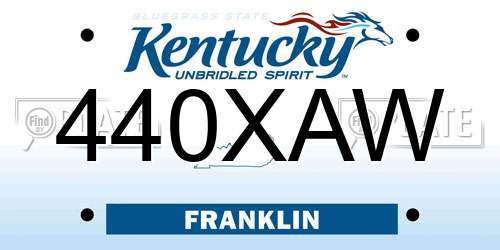 440XAW Kentucky License Plate