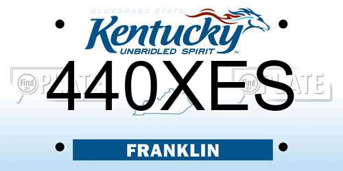 440XES Kentucky License Plate