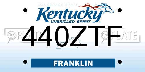 440ZTF Kentucky License Plate