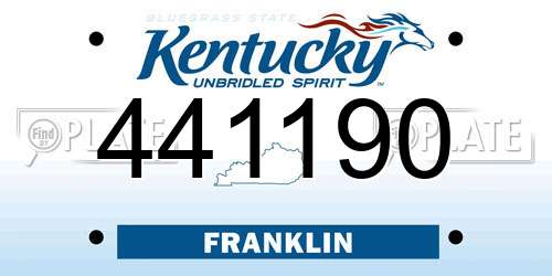 441190 Kentucky License Plate