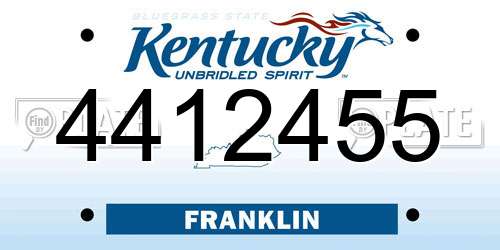 4412455 Kentucky License Plate
