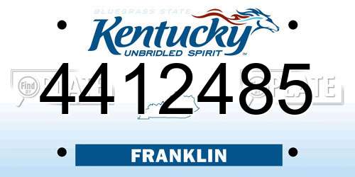 4412485 Kentucky License Plate