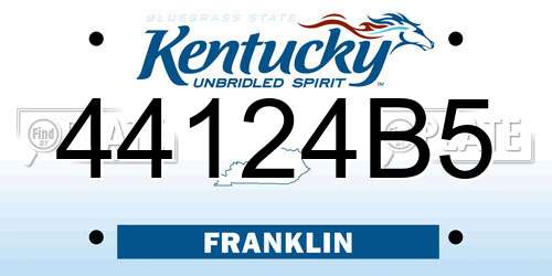 44124B5 Kentucky License Plate