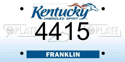 4415 Kentucky License Plate