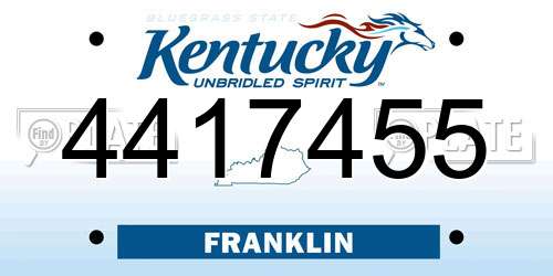 4417455 Kentucky License Plate