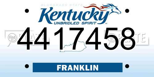4417458 Kentucky License Plate