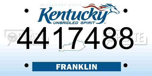 4417488 Kentucky License Plate