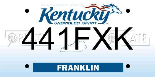 441FXK Kentucky License Plate