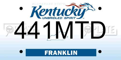441MTD Kentucky License Plate