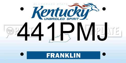 441PMJ Kentucky License Plate