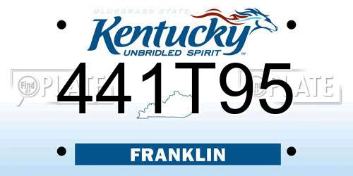 441T95 Kentucky License Plate
