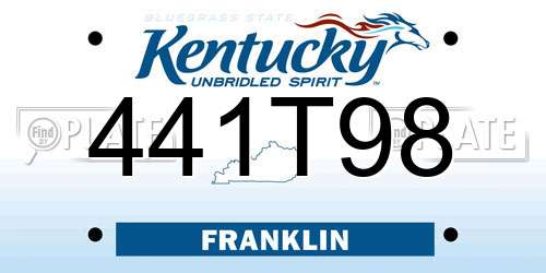 441T98 Kentucky License Plate