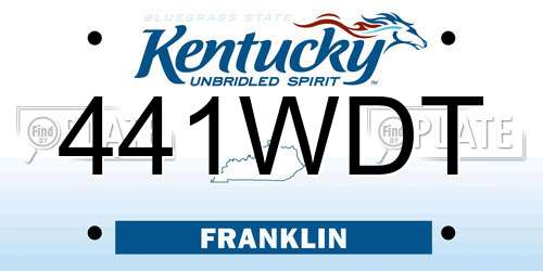 441WDT Kentucky License Plate