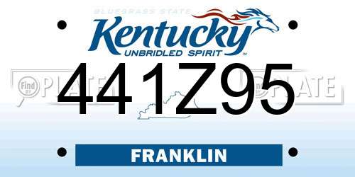 441Z95 Kentucky License Plate