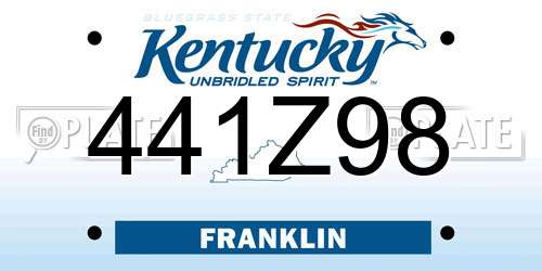 441Z98 Kentucky License Plate