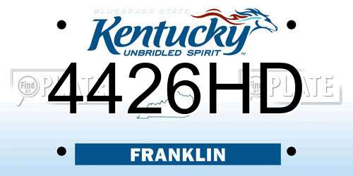 4426HD Kentucky License Plate