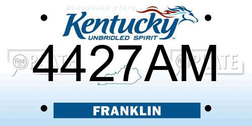 4427AM Kentucky License Plate