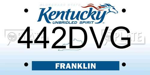 442DVG Kentucky License Plate